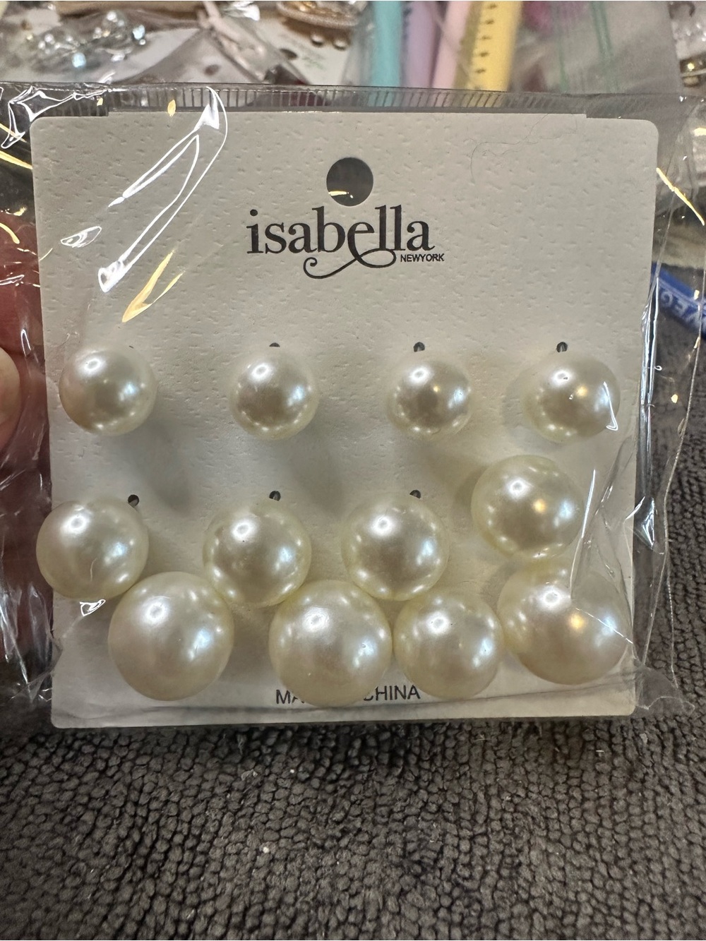 Isabella New York Pearl Earring Set - Cream Pearlescent Studs